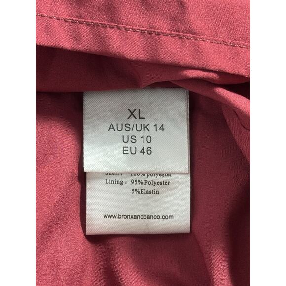 NWT Bronx & Banco Burgundy Velvet Tiered Maxi Gown XL US10 Gold Trim Pleated - Picture 12 of 16